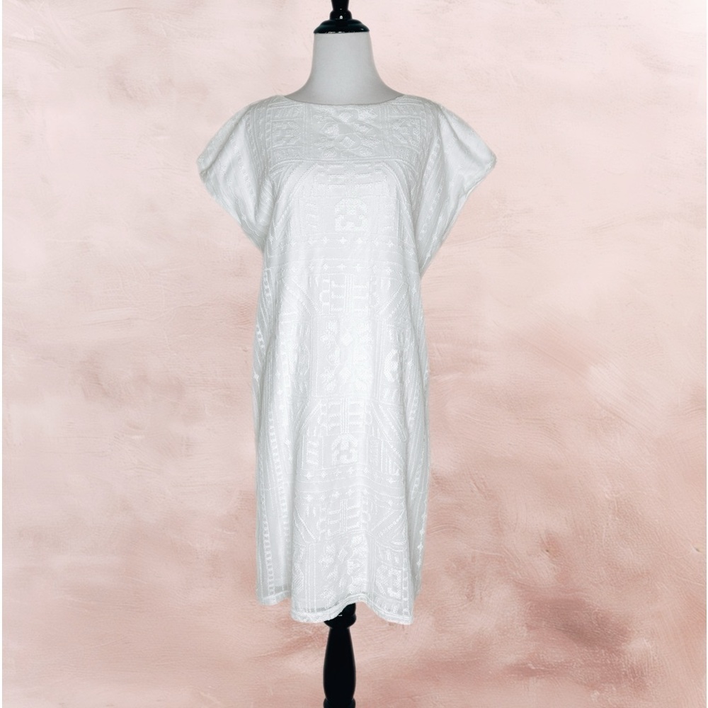 Ralph Lauren White Lace Short Sleeve Dress Size XL Women's